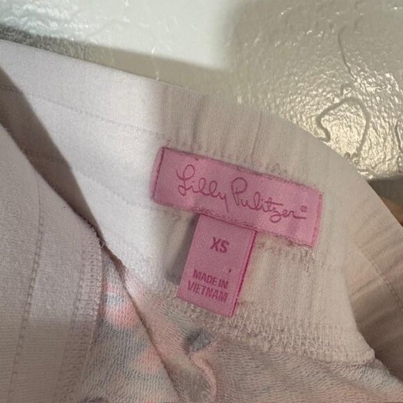 Lilly Pulitzer Shorts Womens XS Pink Blue Tropical Print Drawstring Pockets - Picture 4 of 8